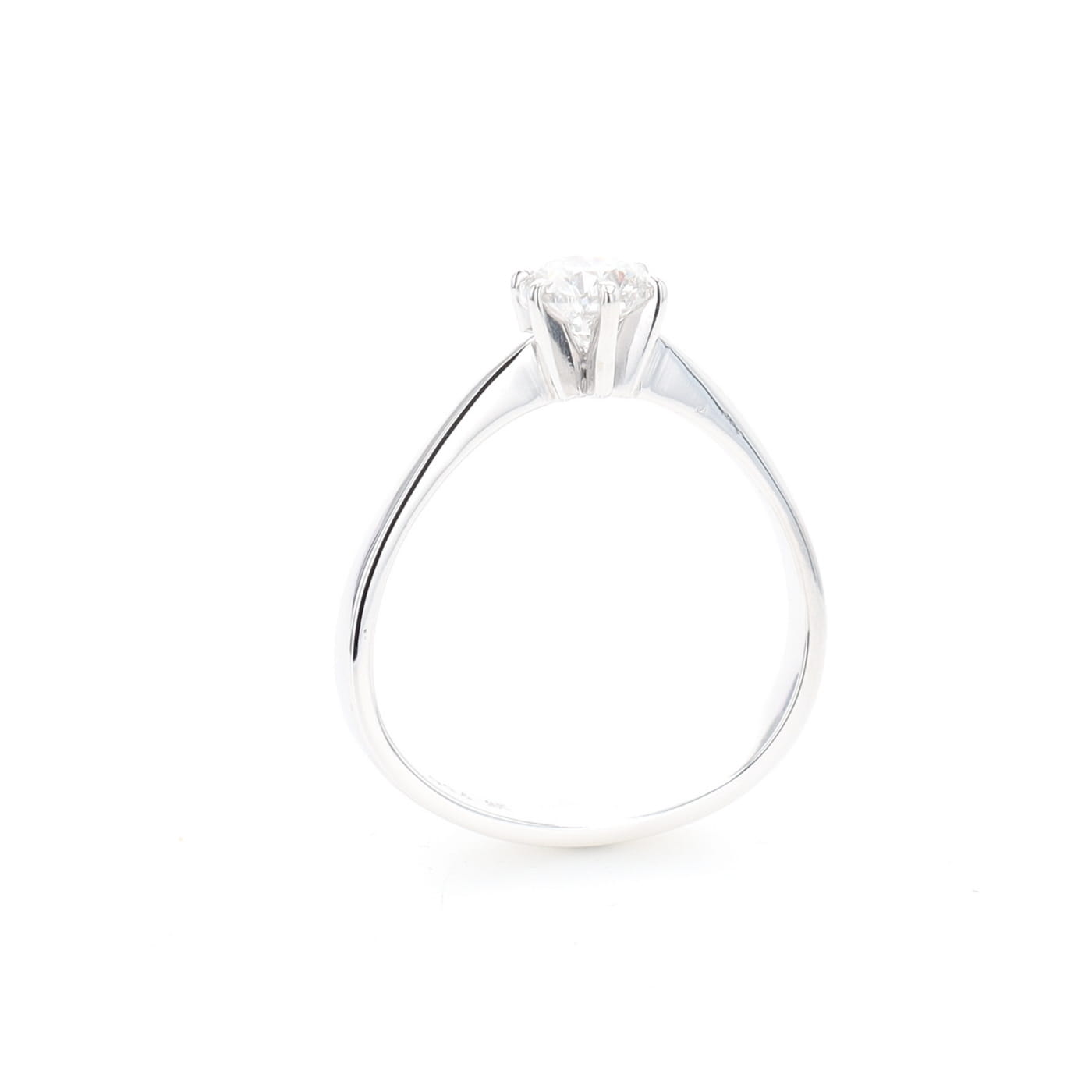 Bague Solitaire Or Gris 14K Avec Diamant 0.60 Ct - Taille 54 - Occasion - Réf MP2564