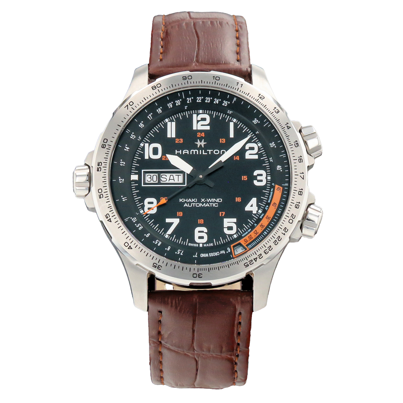 HAMILTON KHAKI AVIATION X-WIND DAY DATE AUTO