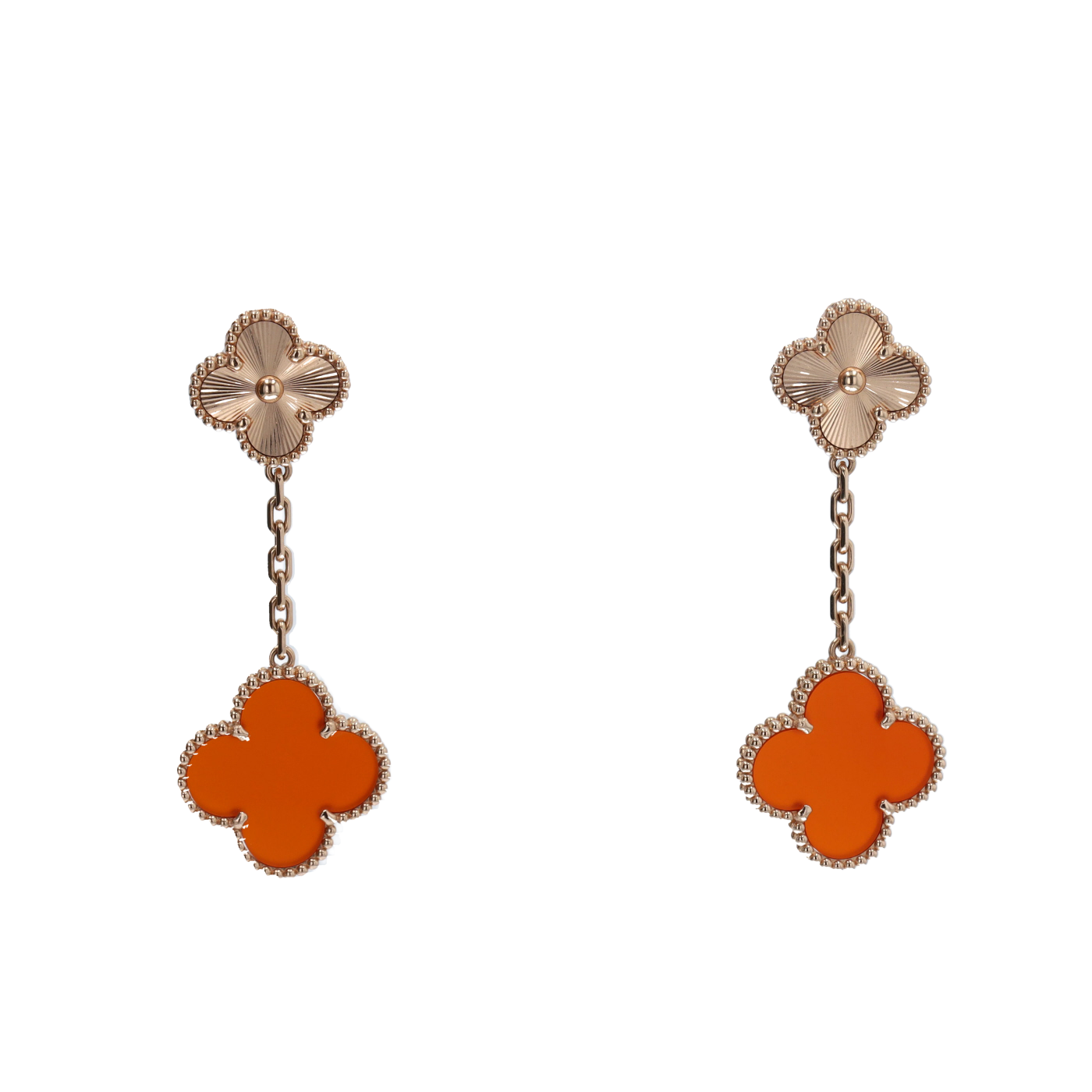 EARRINGS VAN CLEEF & ARPELS MAGIC ALHAMBRA 2 MOTIF CARNELIAN
