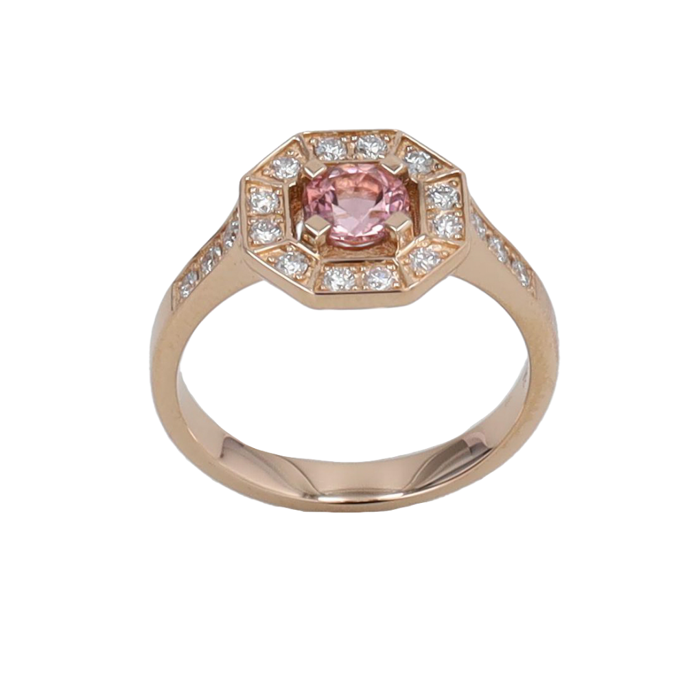 BAGUE_CREATION_HALO_OCTOGONAL_SAPHIR_ROSE_0.61_CT image