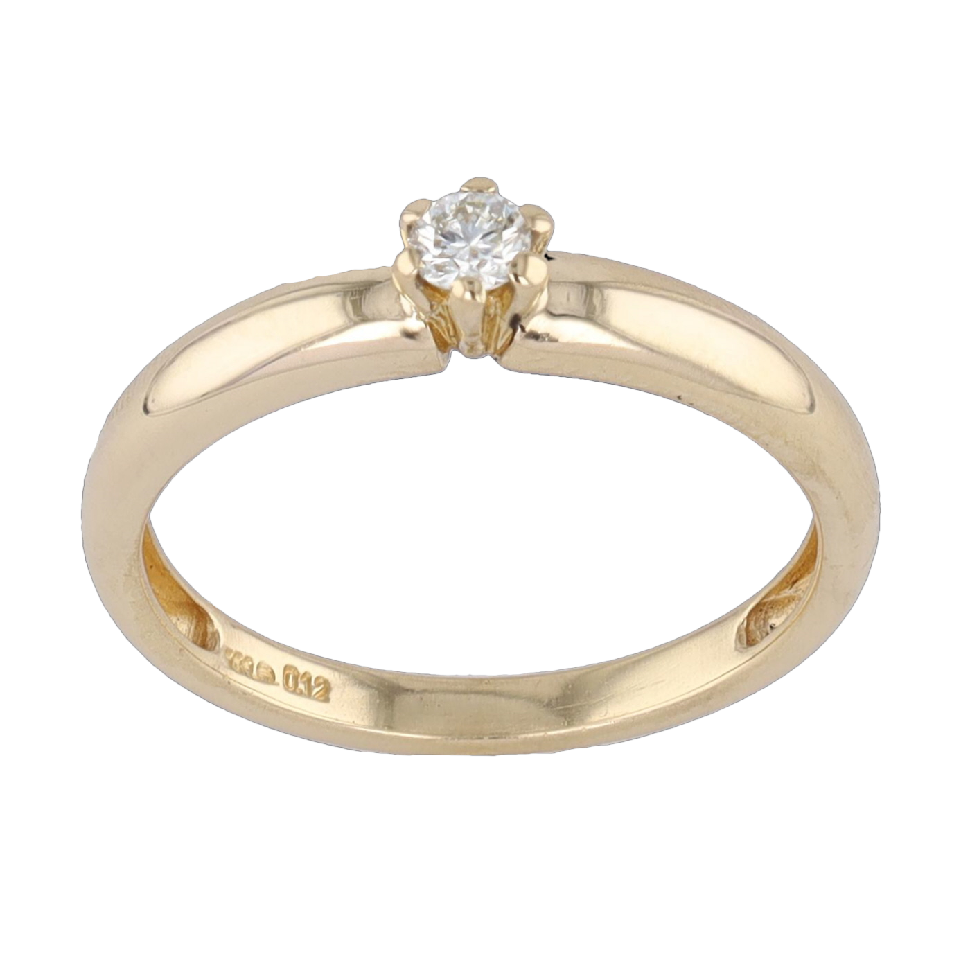 BAGUE SOLITAIRE EN OR JAUNE
