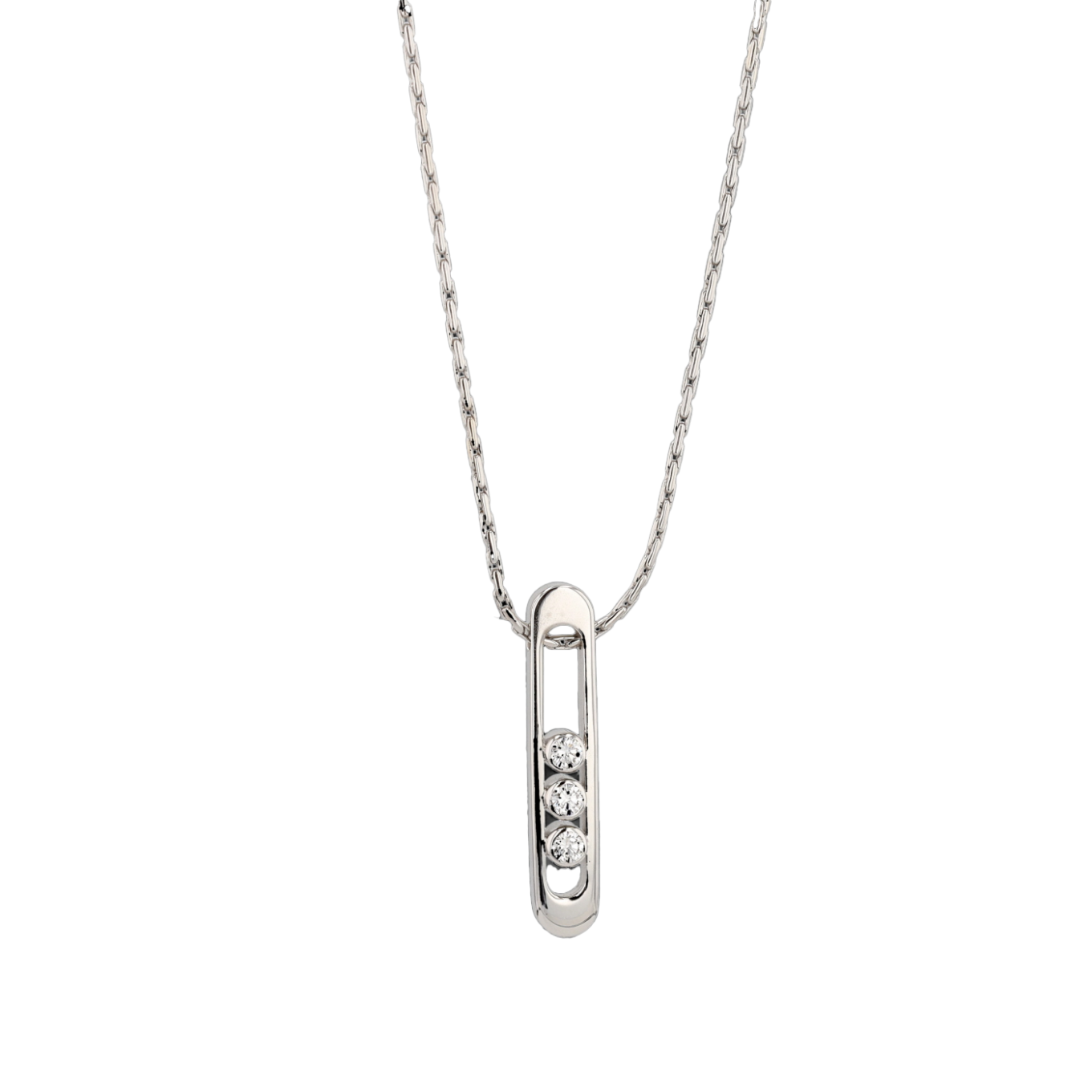 COLLIER_EN_OR_GRIS_DIAMANTS_0.18_CARATS image