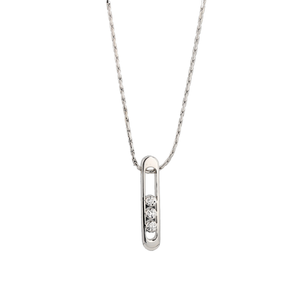 COLLIER_EN_OR_GRIS_DIAMANTS_0.18_CARATS image