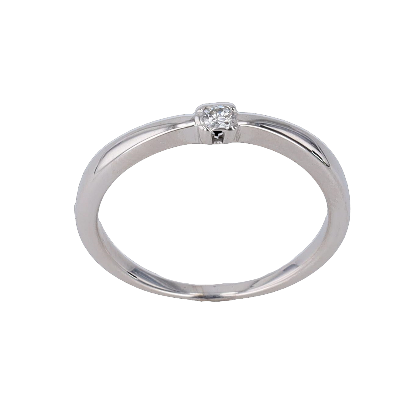 BAGUE SOLITAIRE EN OR GRIS