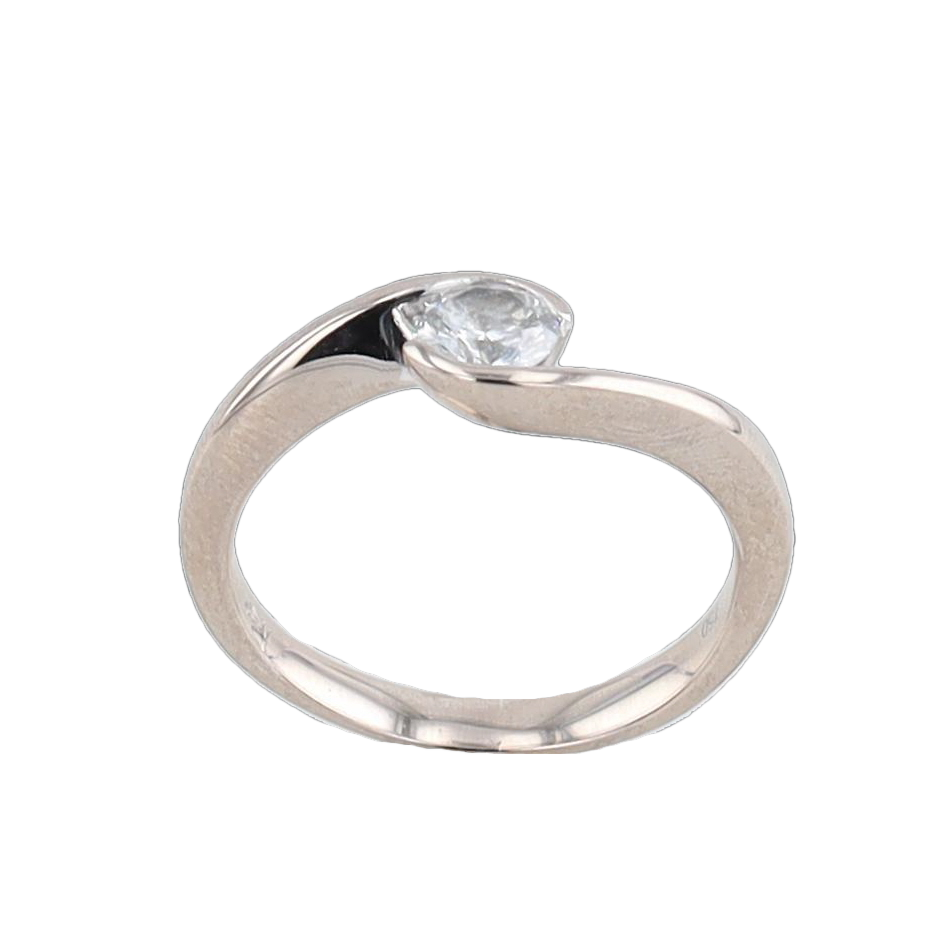 BAGUE SOLITAIRE EN OR GRIS 0.35 CARATS