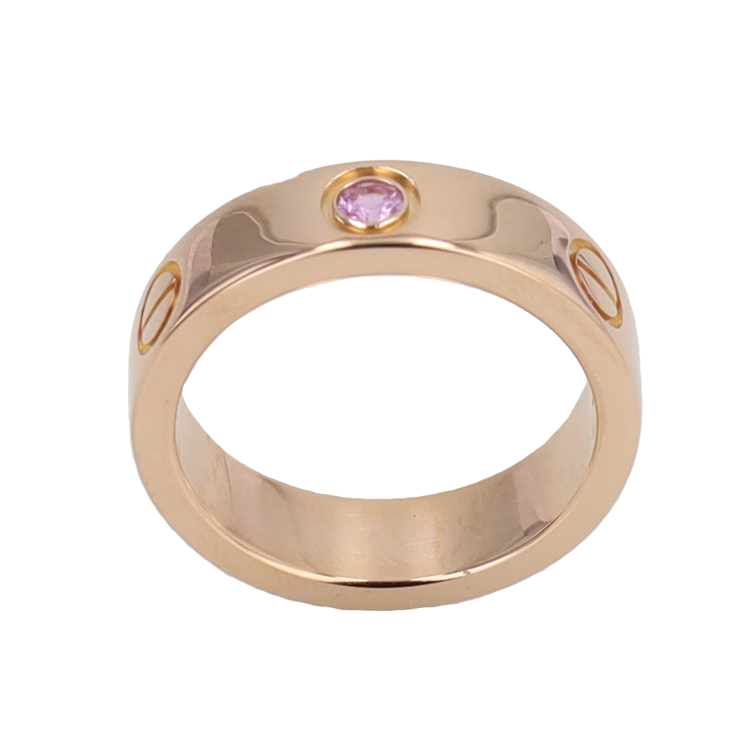 CARTIER LOVE ROSE GOLD SAPPHIRE RING