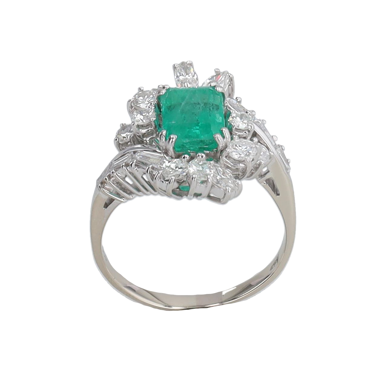 BAGUE BALLERINE ASYMÉTRIQUE ÉMERAUDE 1.65 CT