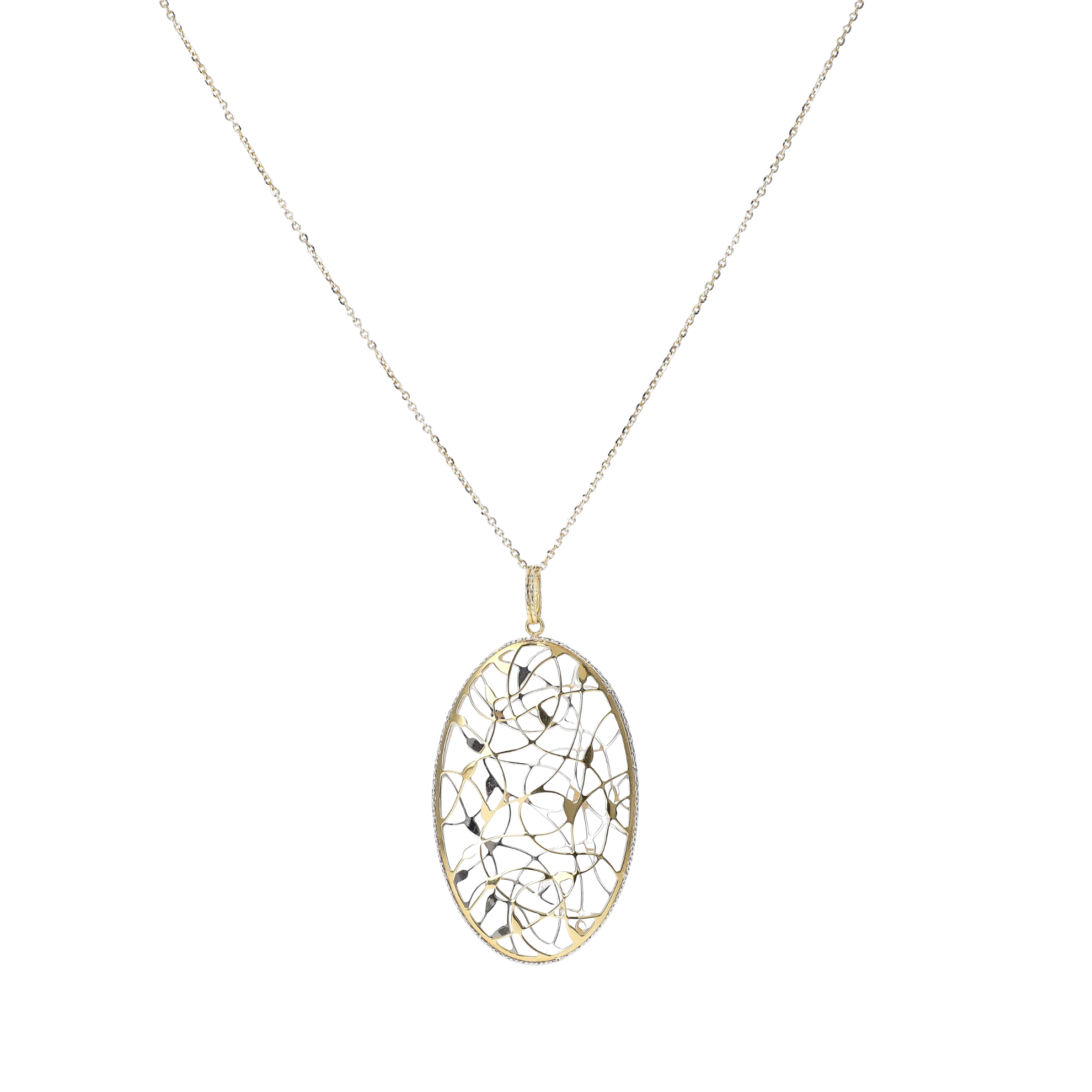 COLLIER PENDENTIF OVALE RÉVERSIBLE