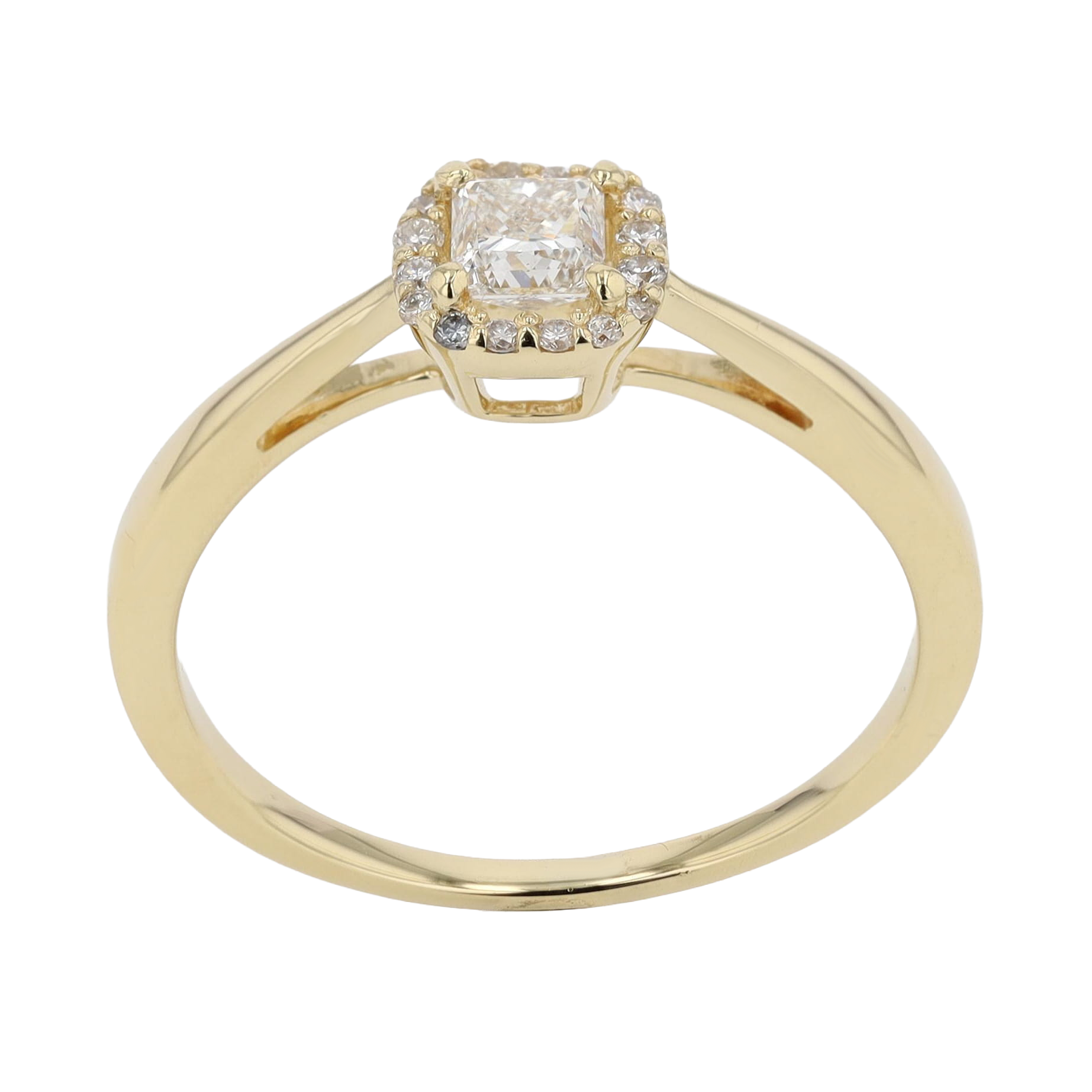 BAGUE CHRISTIAN SOLITAIRE HALO DIAMANT 0.26 CT