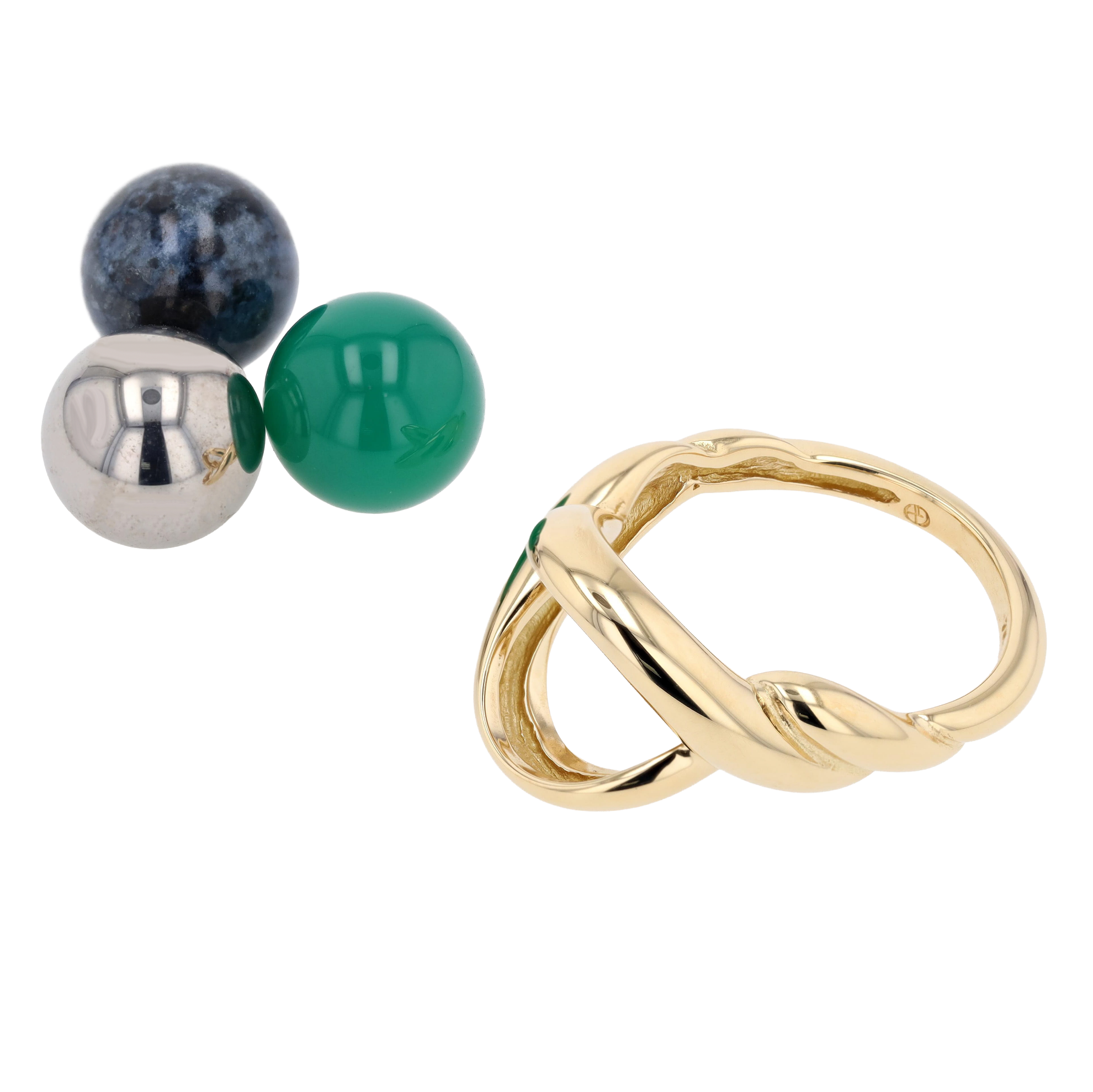 BAGUE GILBERT ALBERT TORSADE BILLES INTERCHANGEABLES