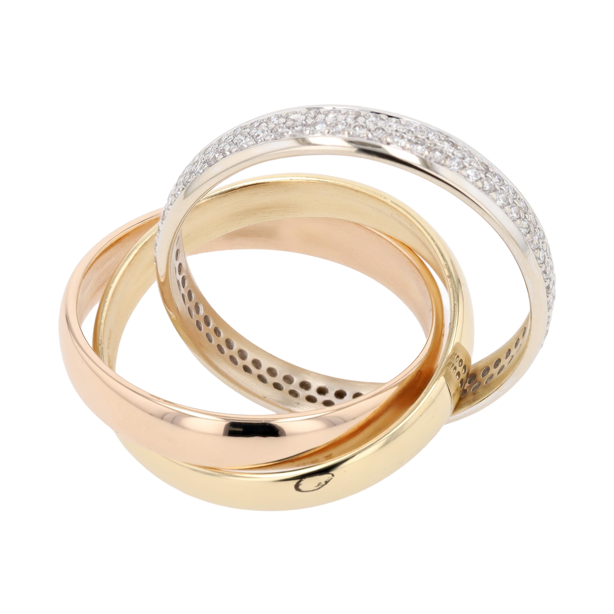 BAGUE KURZ 3 ANNEAUX DIAMANTS 0.62 CT
