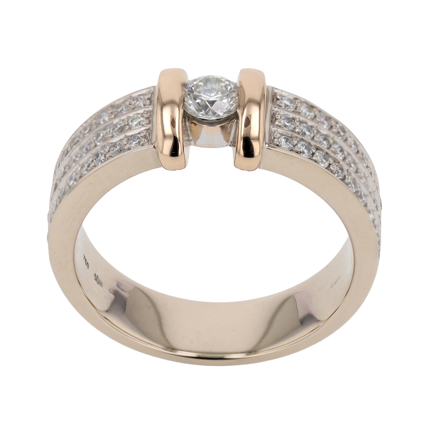 BAGUE_BANDEAU_PONT_OR_ROSE_DIAMANTS_0.52_CT image