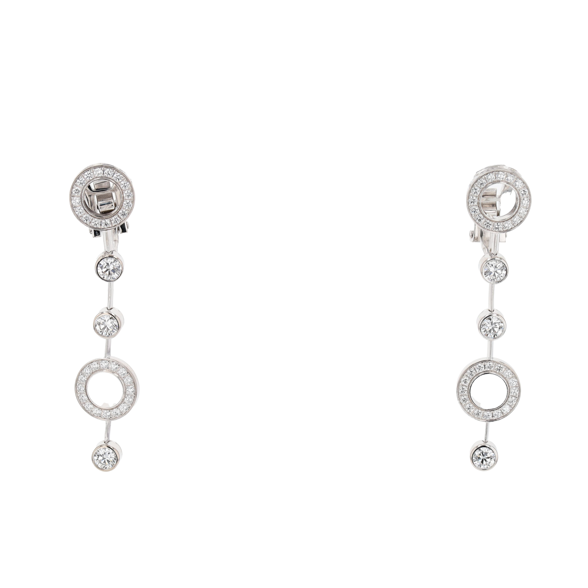 BOUCLES D'OREILLES PENDANTES ARTICULÉES DIAMANTS 1.47 CT