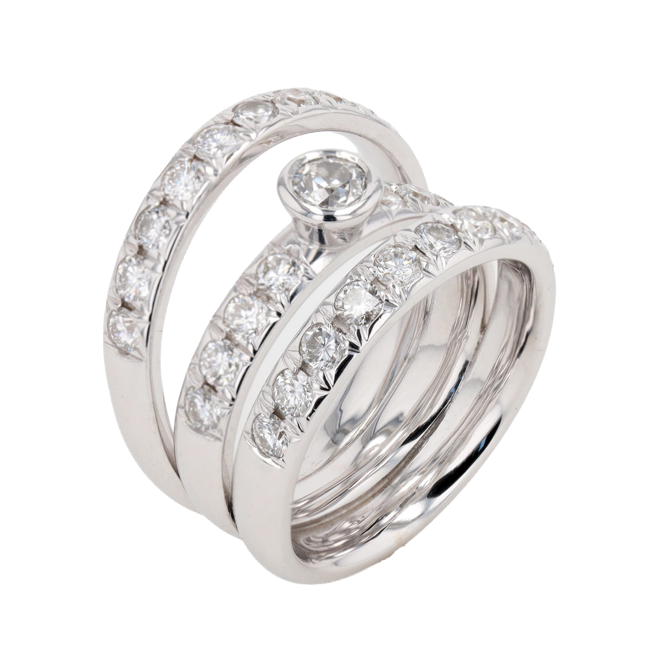 BAGUE_MULTIRANGS_DIAMANTS_1.54_CT image