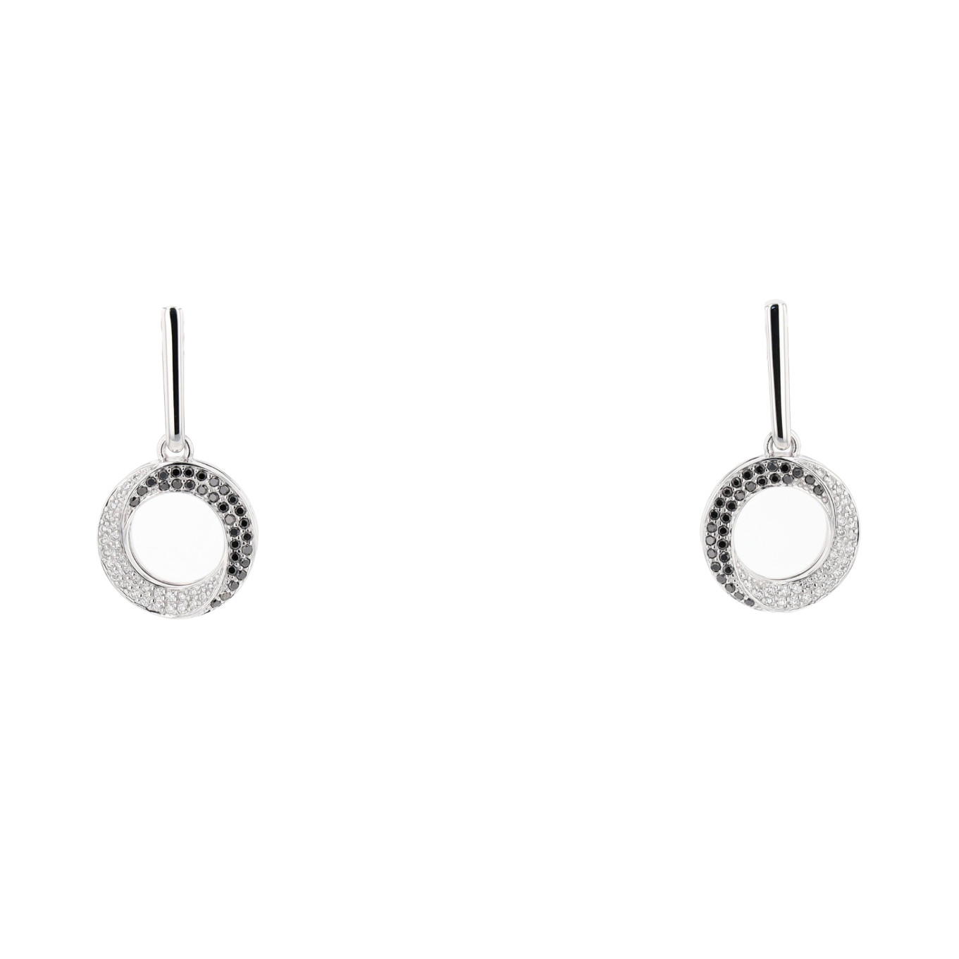 BOUCLES_D'OREILLES_PENDANTES_DIAMANTS_BLANCS_ET_NOIRS_0.54_CT image