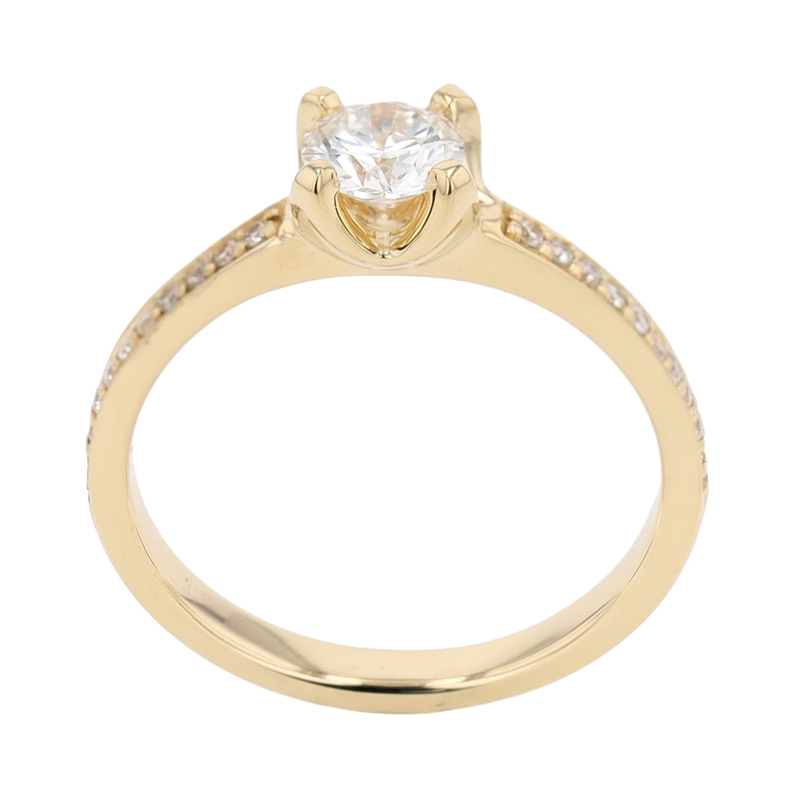 BAGUE SOLITAIRE ÉPAULÉ DIAMANT 0.50 CT