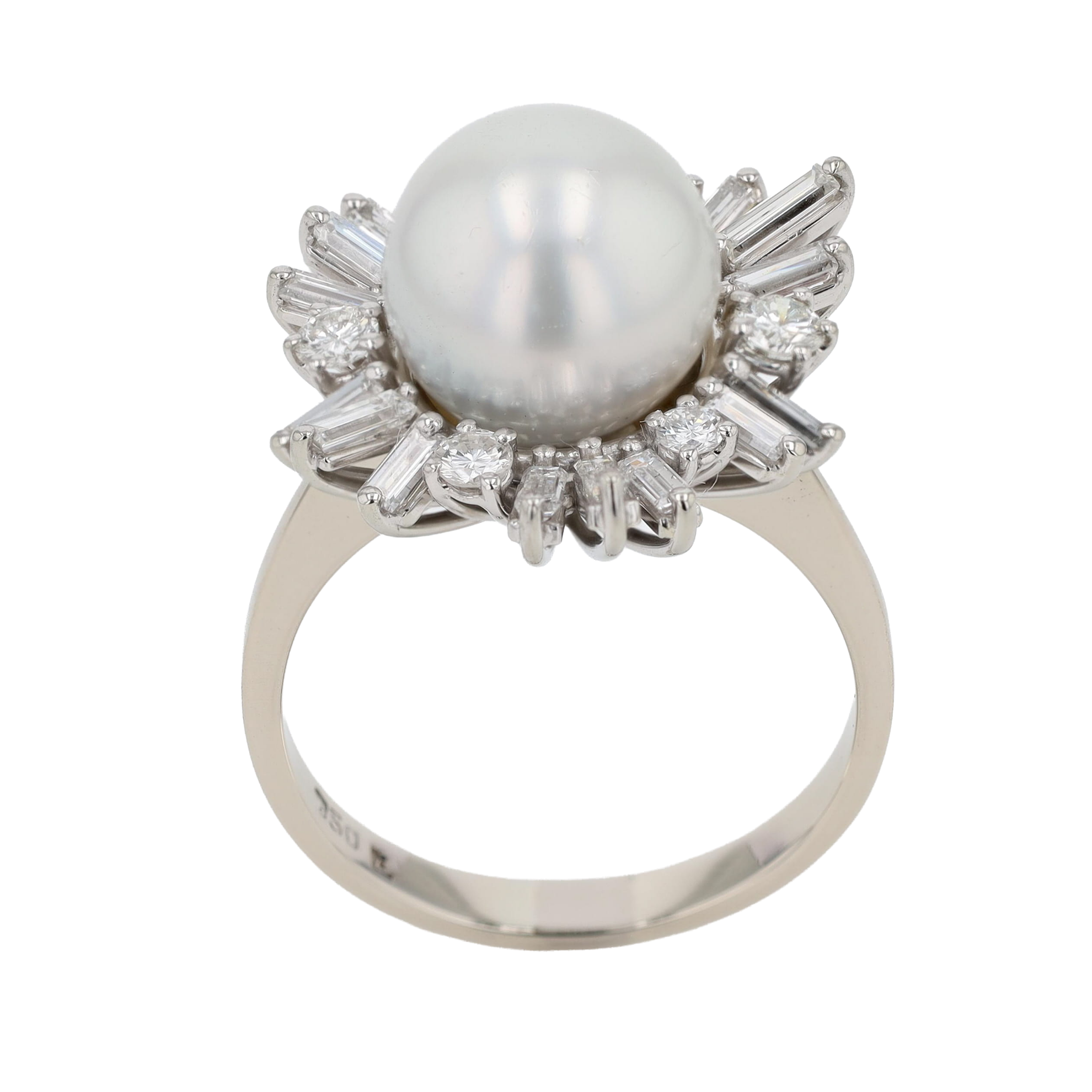 BAGUE BALLERINE PERLE DIAMANTS 0.70 CT