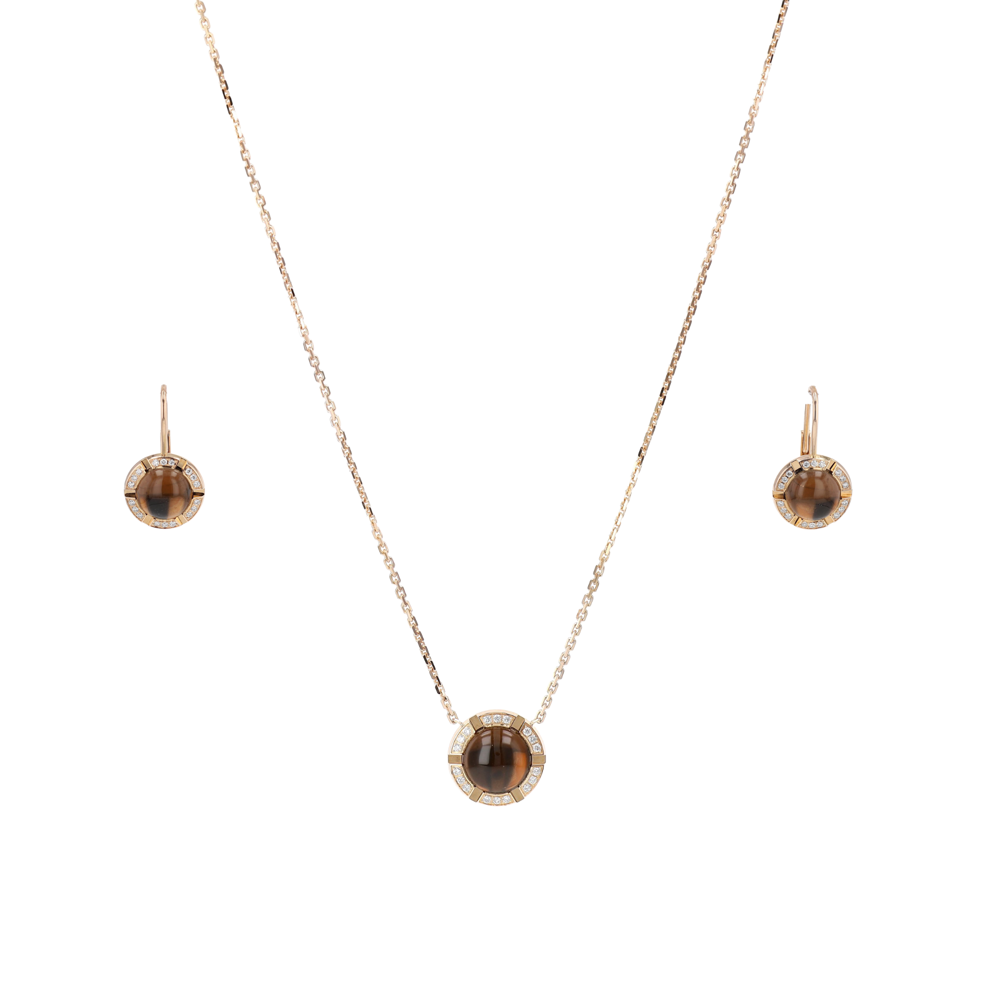 CHAUMET CLASS ONE SMOKED QUARTZ & DIAMONDS SET