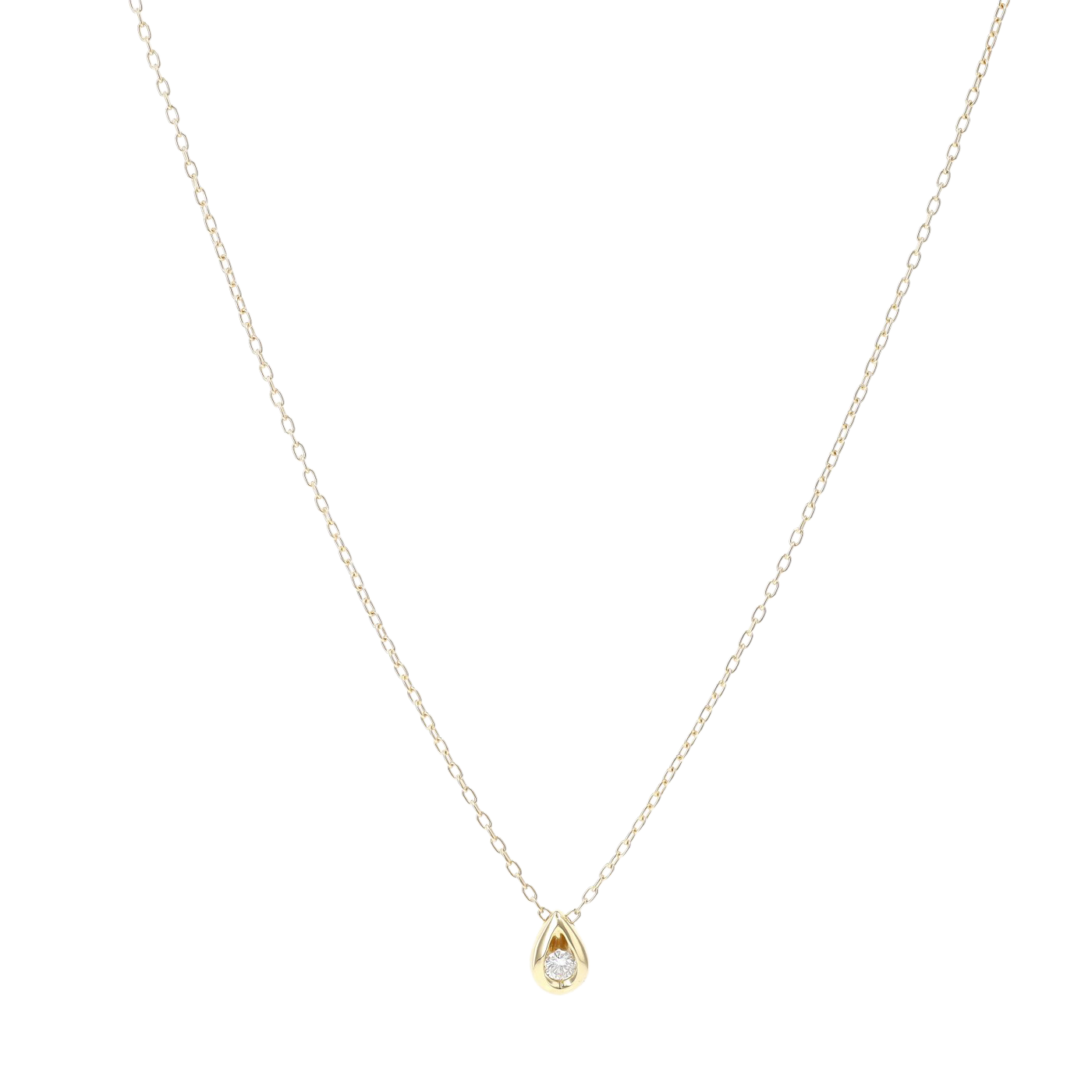 0.23 CT SOLITAIRE TEARDROP DIAMOND NECKLACE