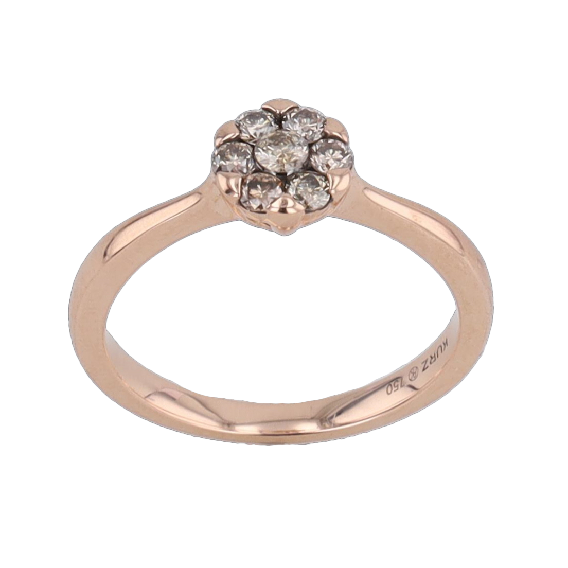 BAGUE KURZ EN OR ROSE 7 DIAMANTS