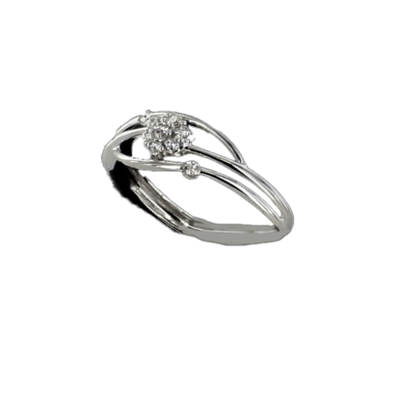 BAGUE_OR_GRIS_ET_ROSACE_DIAMANTS_TAILLE_47 image