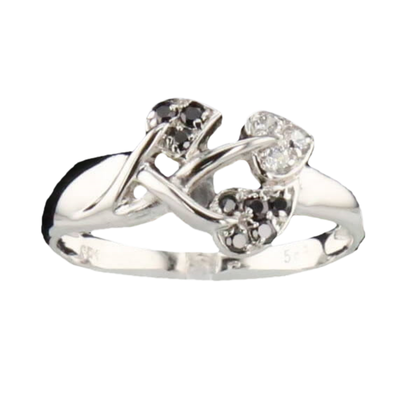 BAGUE_FEUILLE_OR_GRIS_PIERRES_SYNTHETIQUES image
