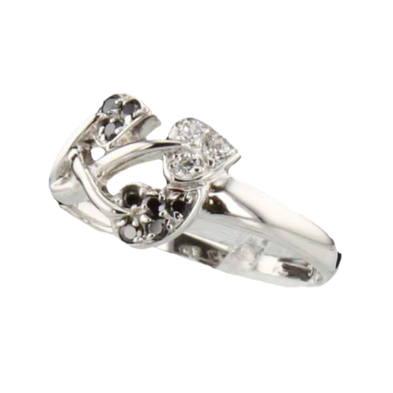 BAGUE_FEUILLE_OR_GRIS_PIERRES_SYNTHETIQUES image