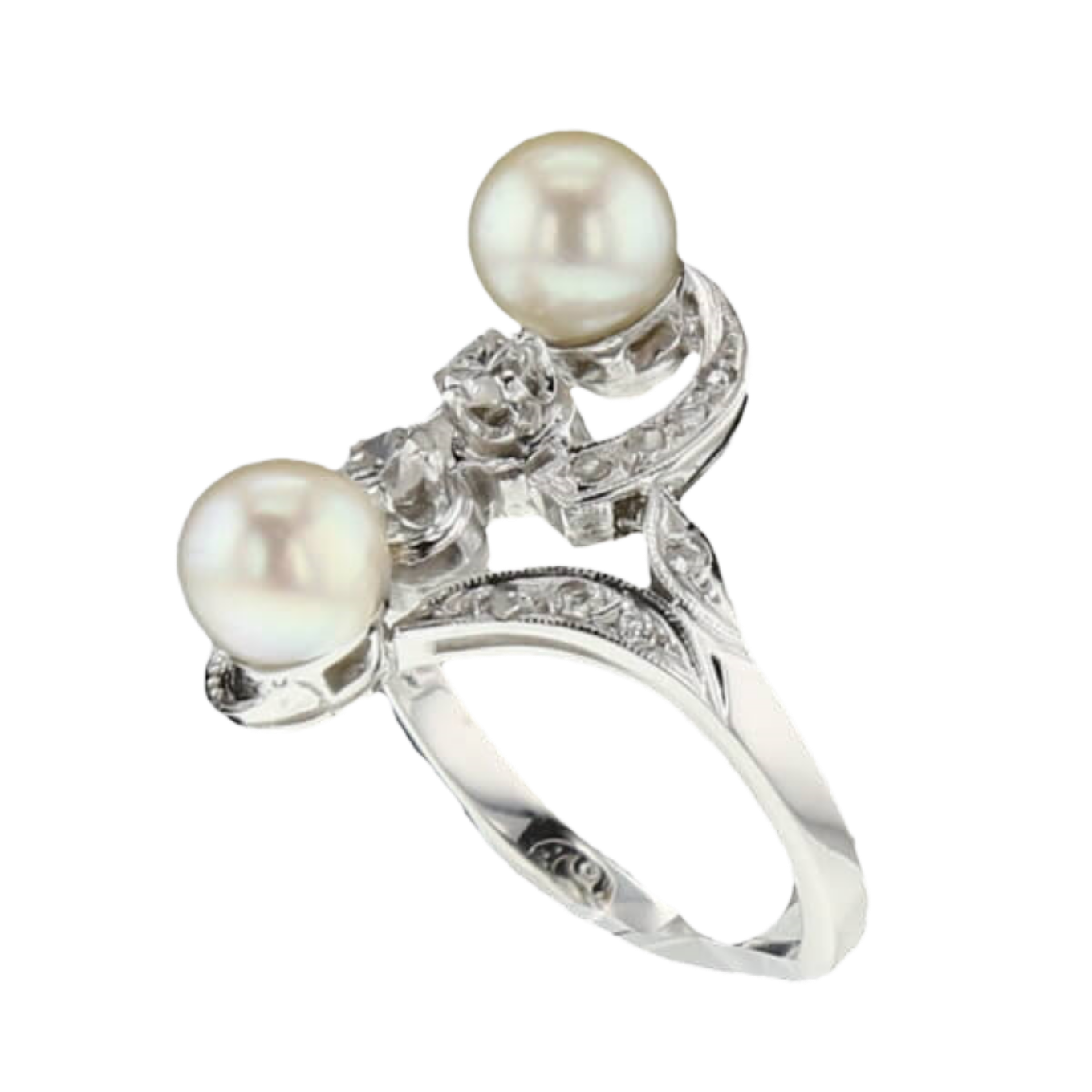 BAGUE_ARABESQUE_OR_GRIS_PERLES_ET_DIAMANTS image
