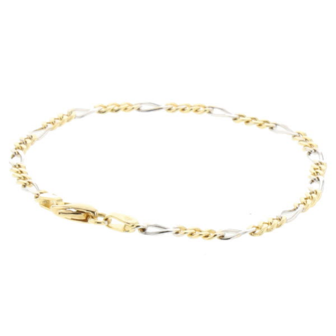 BRACELET_MAILLE_FIGARO_BICOLORE image
