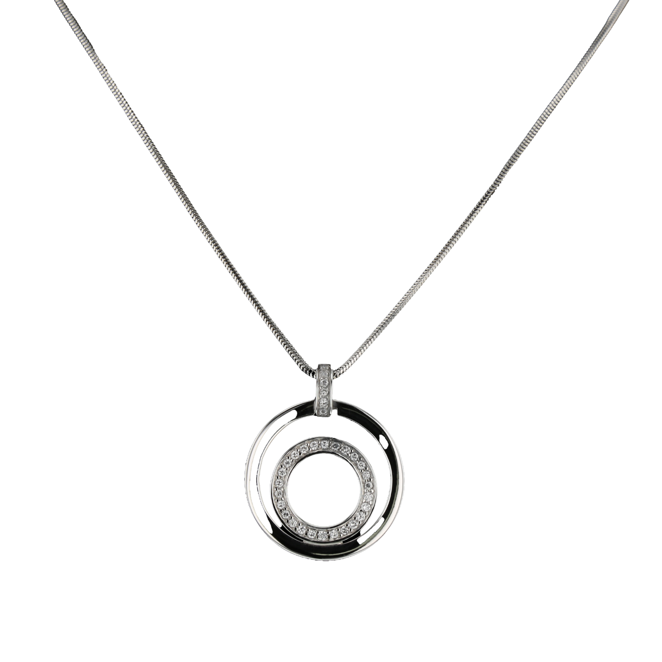 COLLIER___PENDENTIF_DOUBLE_RONDS_EN_OR_GRIS_750 image