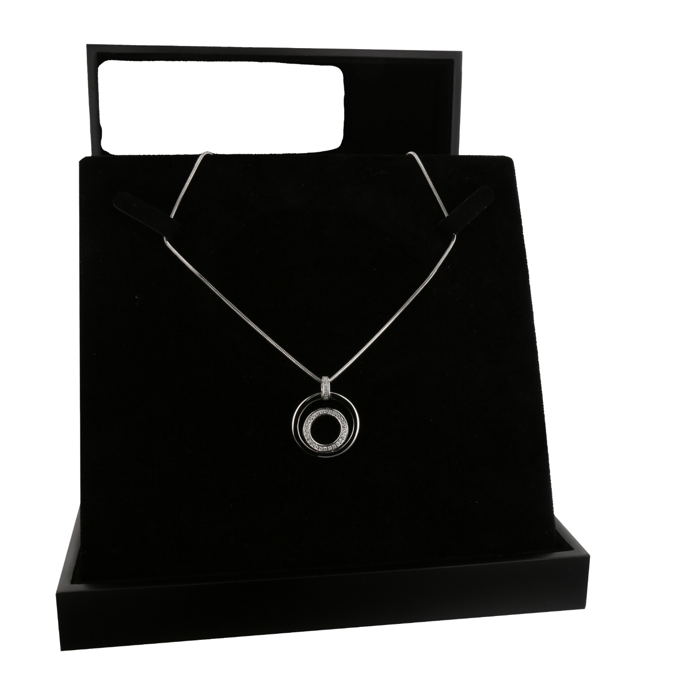 COLLIER___PENDENTIF_DOUBLE_RONDS_EN_OR_GRIS_750 image