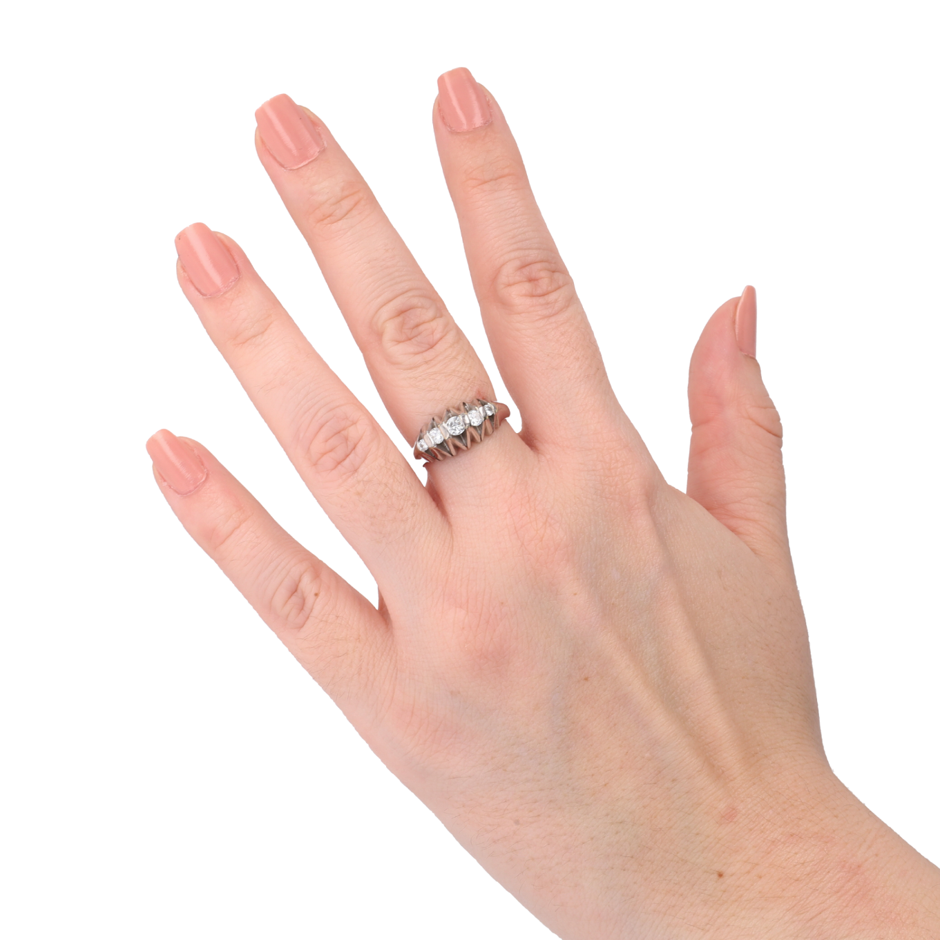 BAGUE_OR_GRIS_5_DIAMANTS_0.41_CARATS image