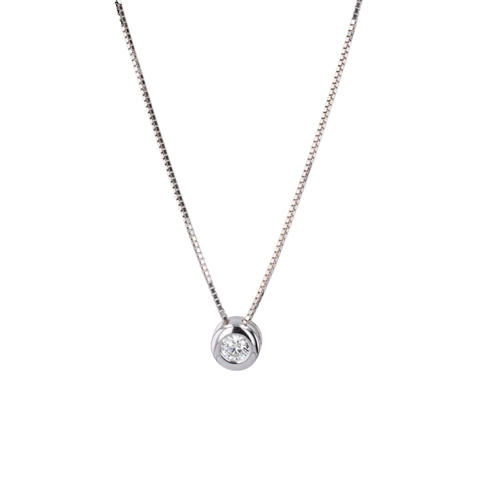 COLLIER_SOLITAIRE_OR_GRIS_DIAMANT_0.20_CARATS image