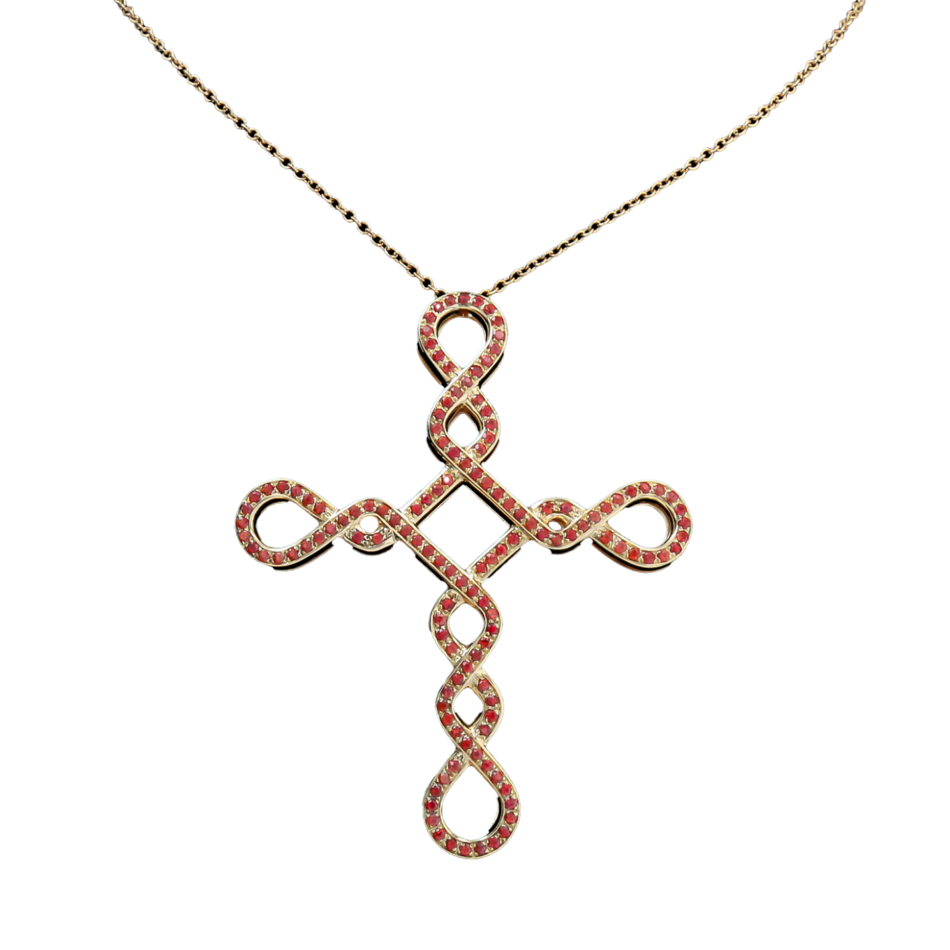 COLLIER_CROIX_OR_JAUNE_RUBIS_ORANGES image