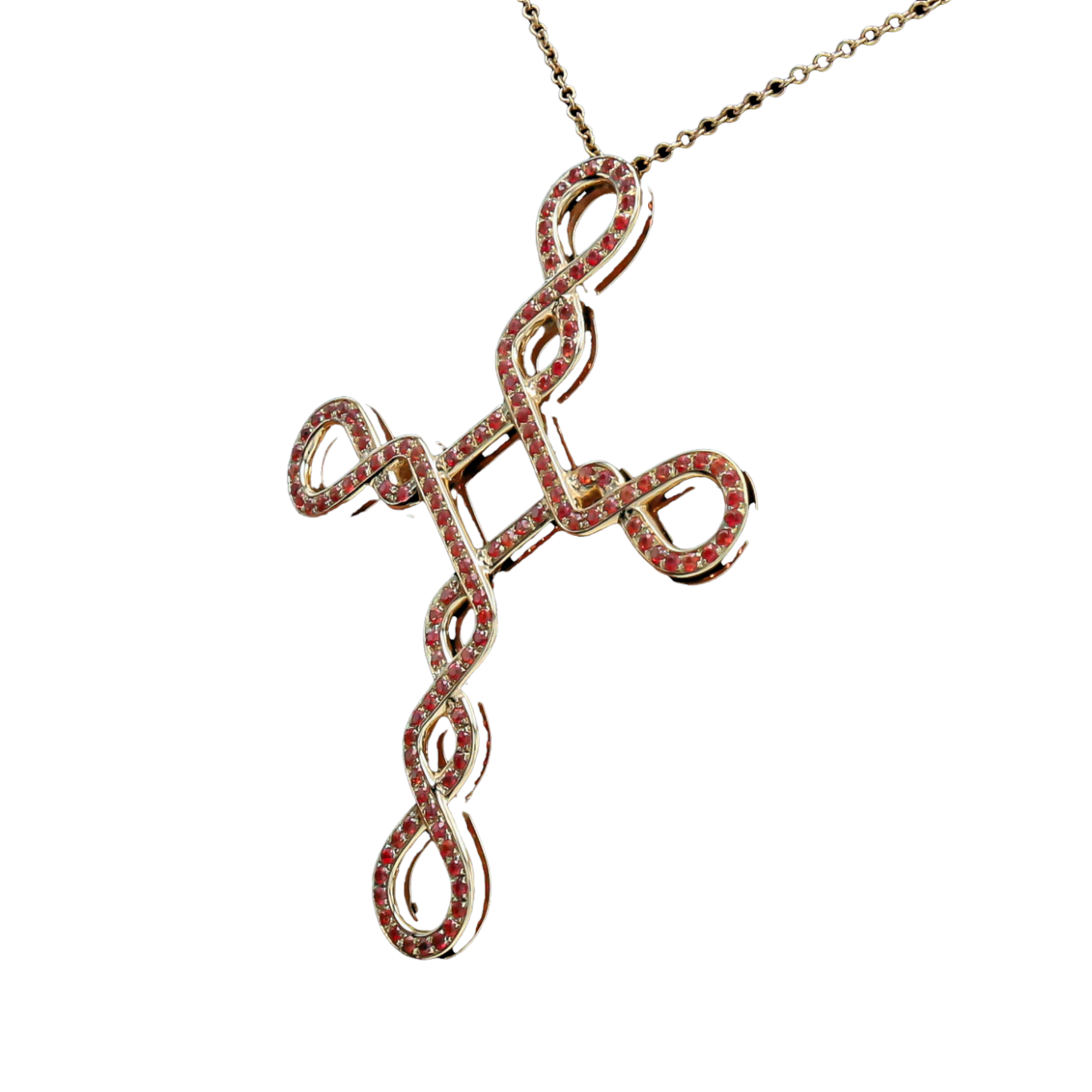 COLLIER_CROIX_OR_JAUNE_RUBIS_ORANGES image