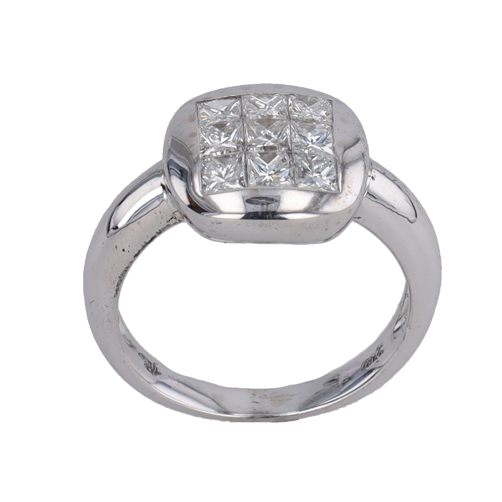BAGUE_EN_OR_GRIS_750___18_CARATS_AVEC_9_DIAMANTS image