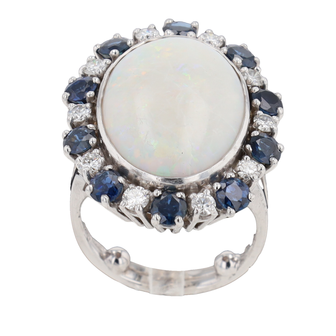 BAGUE_OR_GRIS_OPALE_BLANCHE_SAPHIRS_DIAMANTS image