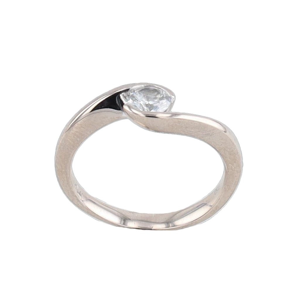 BAGUE_SOLITAIRE_EN_OR_GRIS_0.35_CARATS image
