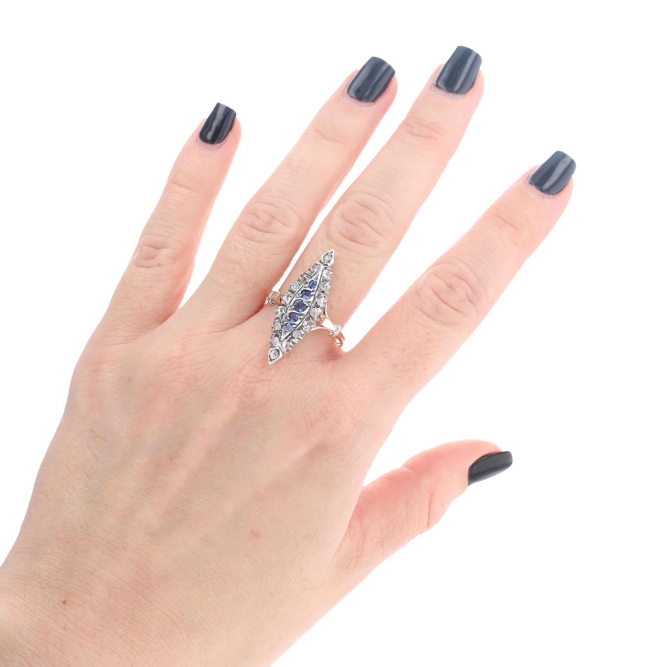 BAGUE_MARQUISE_OR_ROSE_DIAMANTS_&_SAPHIRS image