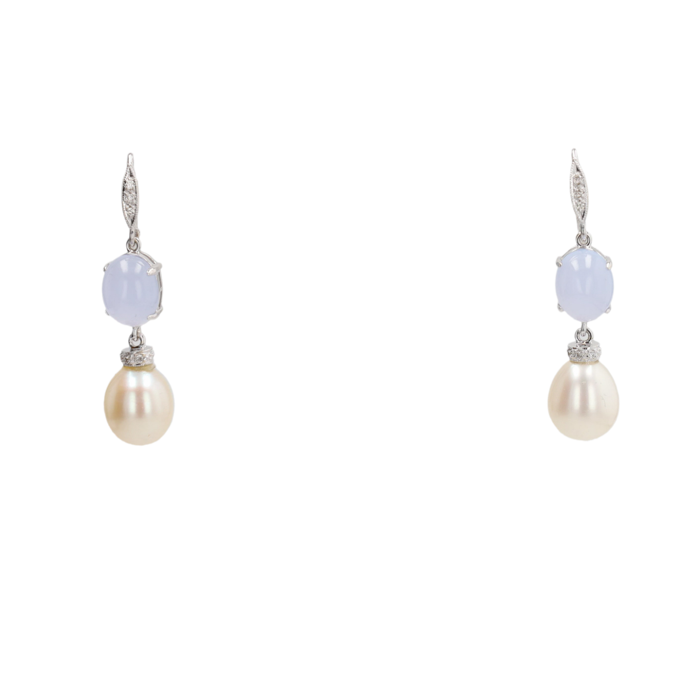 BOUCLES_D'OREILLES_CALCEDOINE_ET_PERLE image