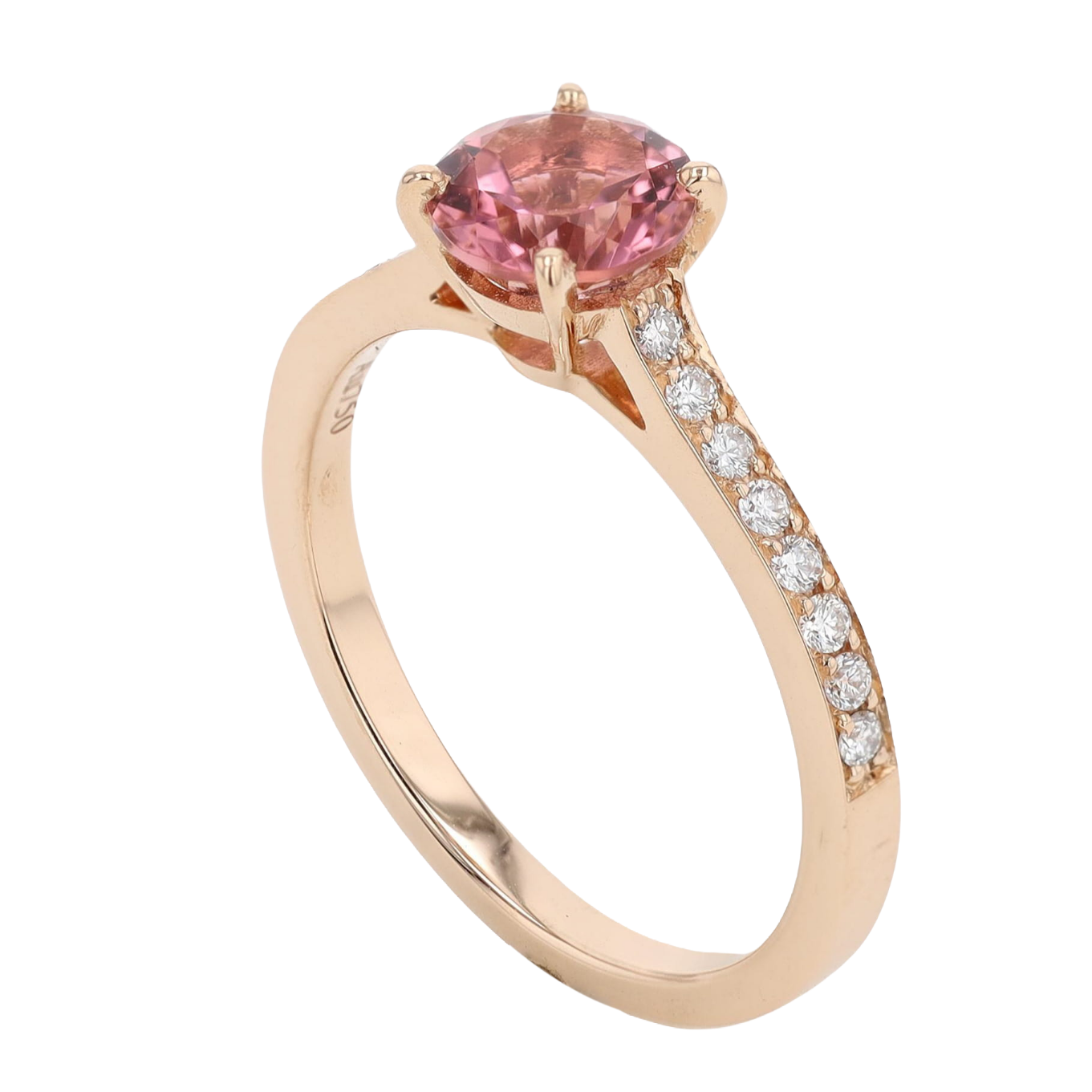 BAGUE_SOLITAIRE_EPAULE_TOURMALINE_DIAMANTS image