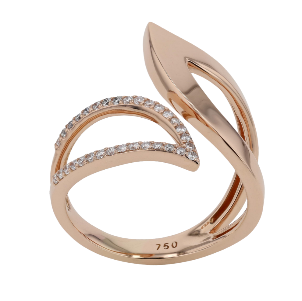 BAGUE_ASYMETRIQUE_FEUILLE_&_DIAMANTS image