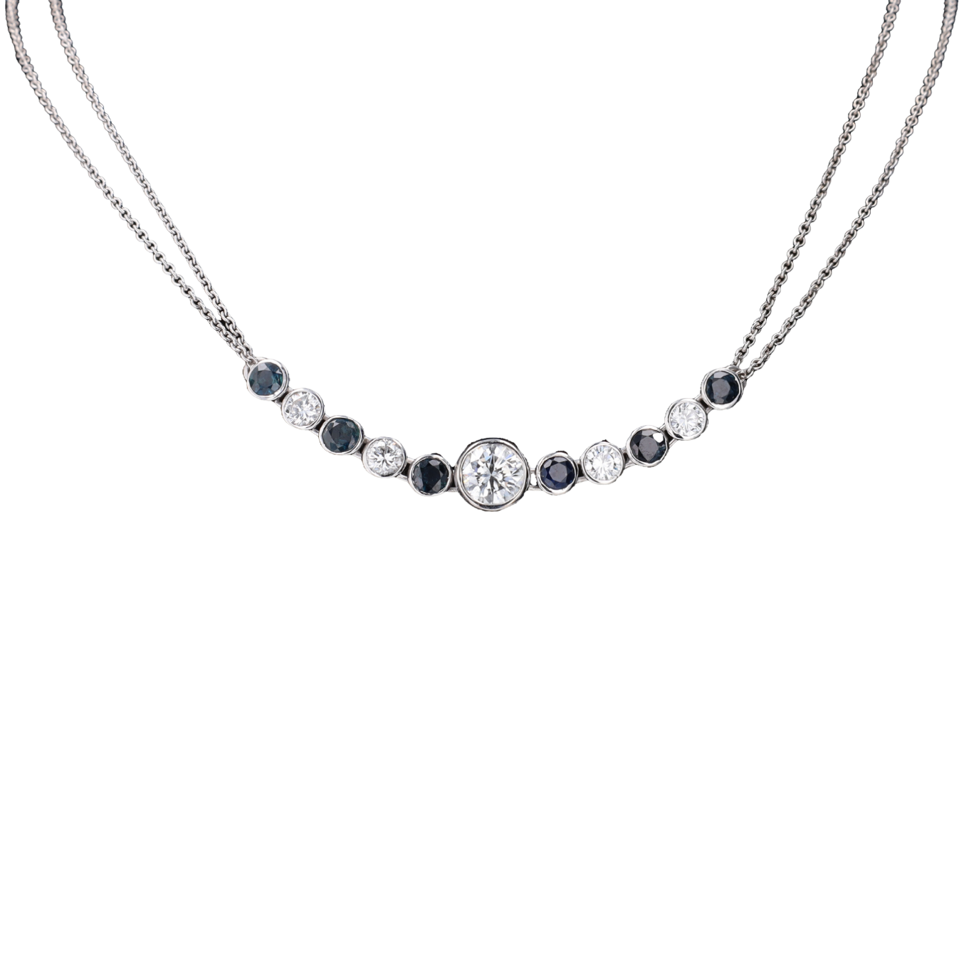 COLLIER_JOAILLERIE_RIVIERE_DIAMANT_&_SAPHIRS image