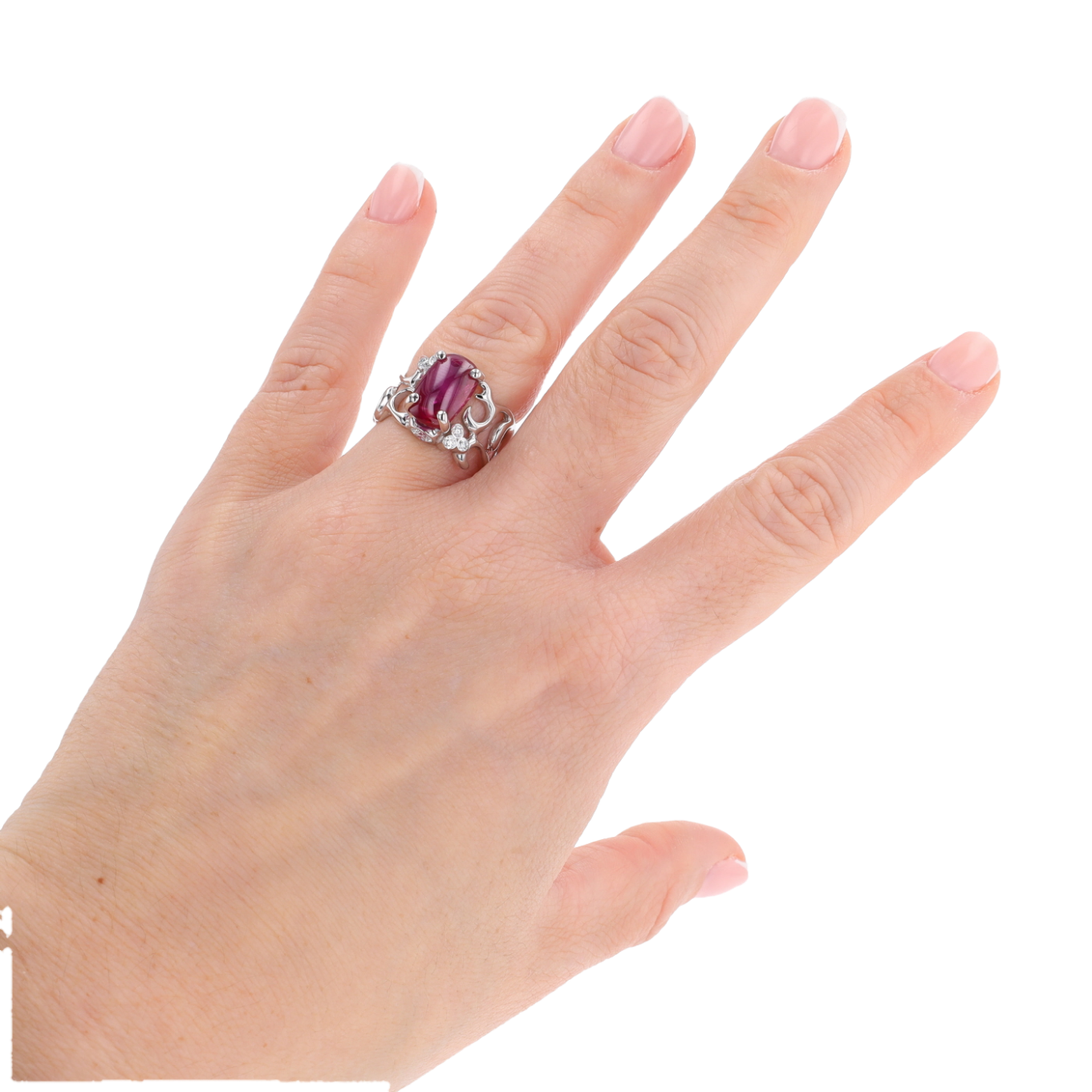 BAGUE_DENTELLE_OR_GRIS_RUBIS_ET_DIAMANTS image