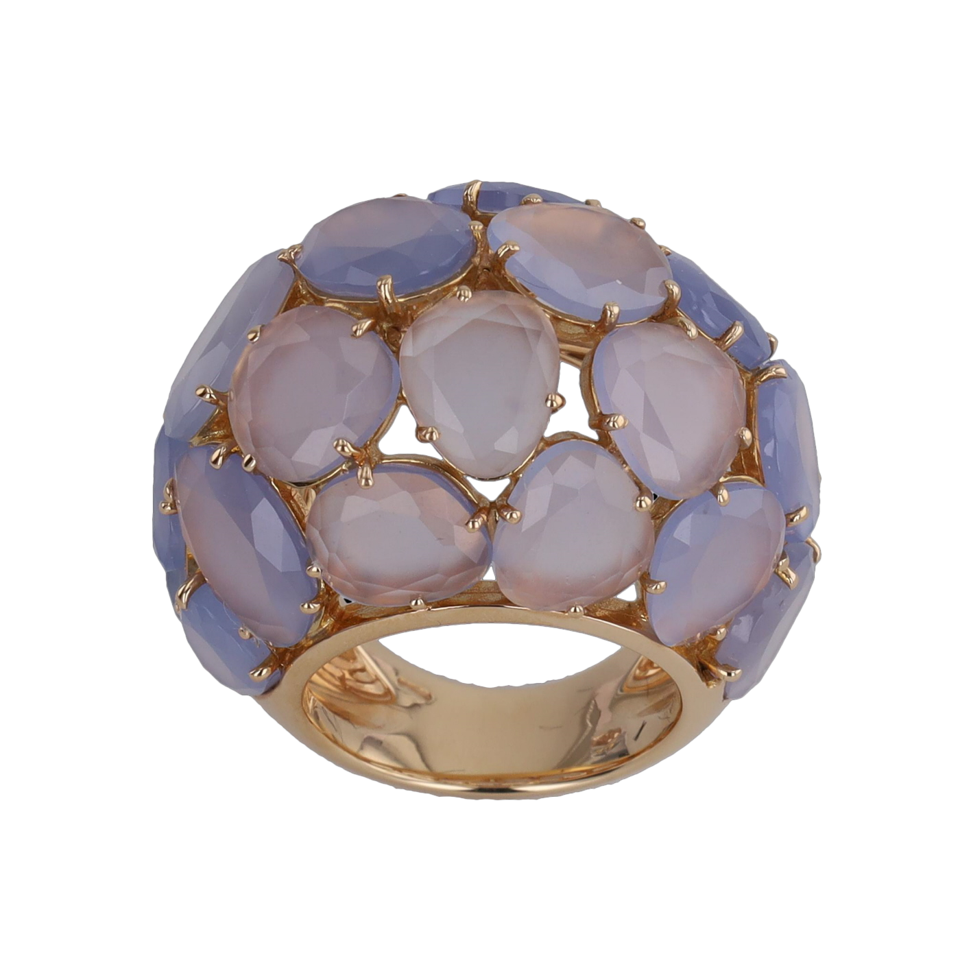 POMELLATO CAPRI ROSE GOLD AND PINK QUARTZ RING