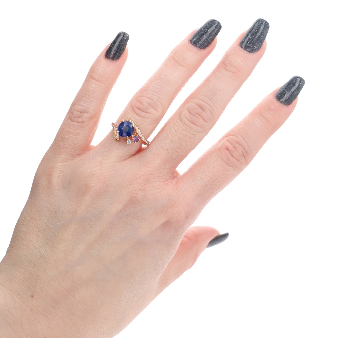 BAGUE_HASLER_SAPHIR_AMETHYSTE_&_DIAMANTS image