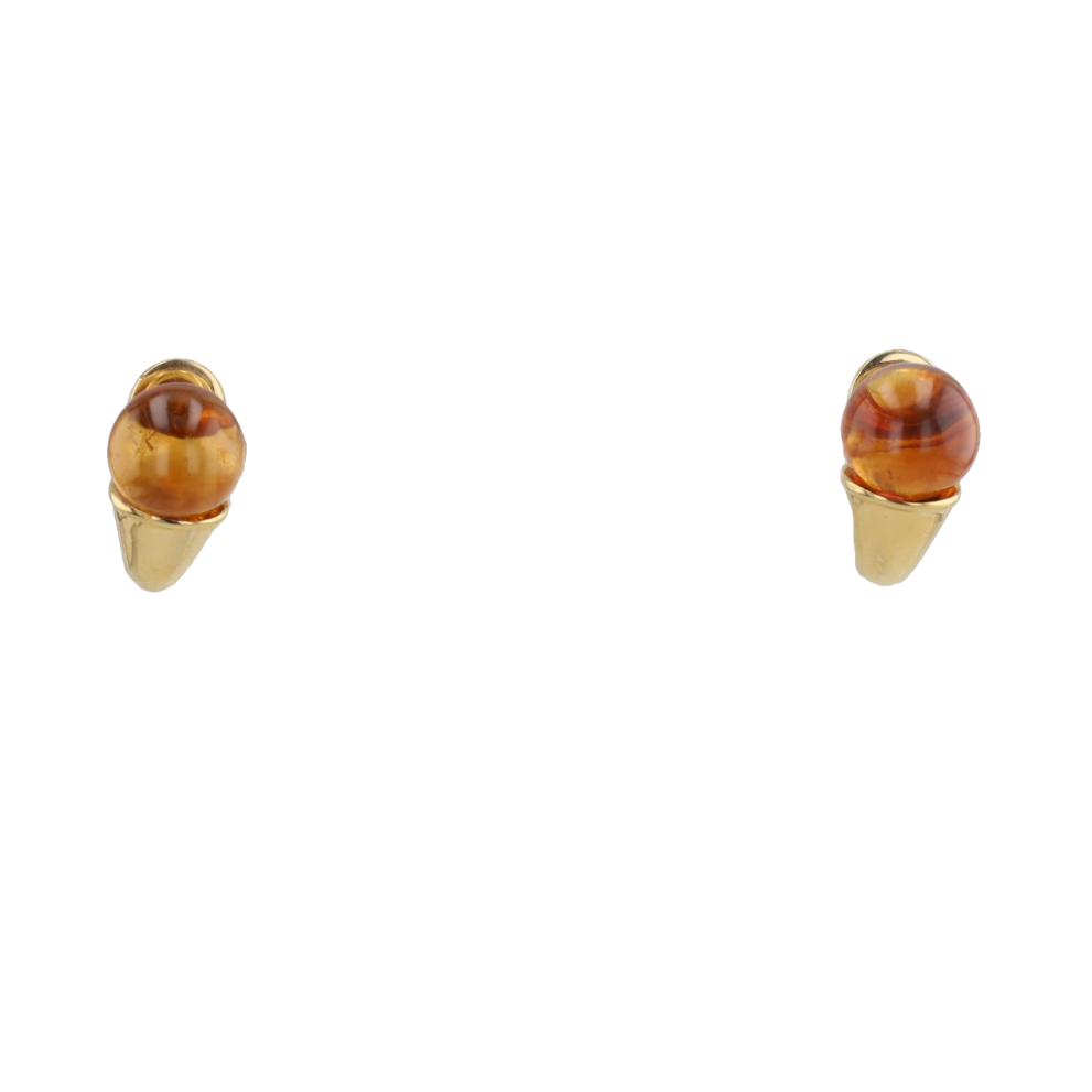BOUCLES_D’OREILLES_BULGARI_VINTAGE_EN_OR_JAUNE_AVEC_AMBRE image
