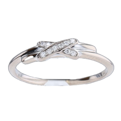BAGUE CHAUMET JEUX DE LIENS EN OR GRIS ET DIAMANTS