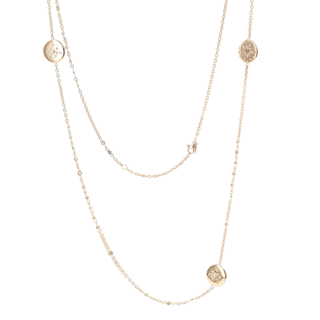 PARURE_SAUTOIR_ET_BOUCLES_D'OREILLES_ASYMETRIQUES_DIAMANTS_1.20_CT image