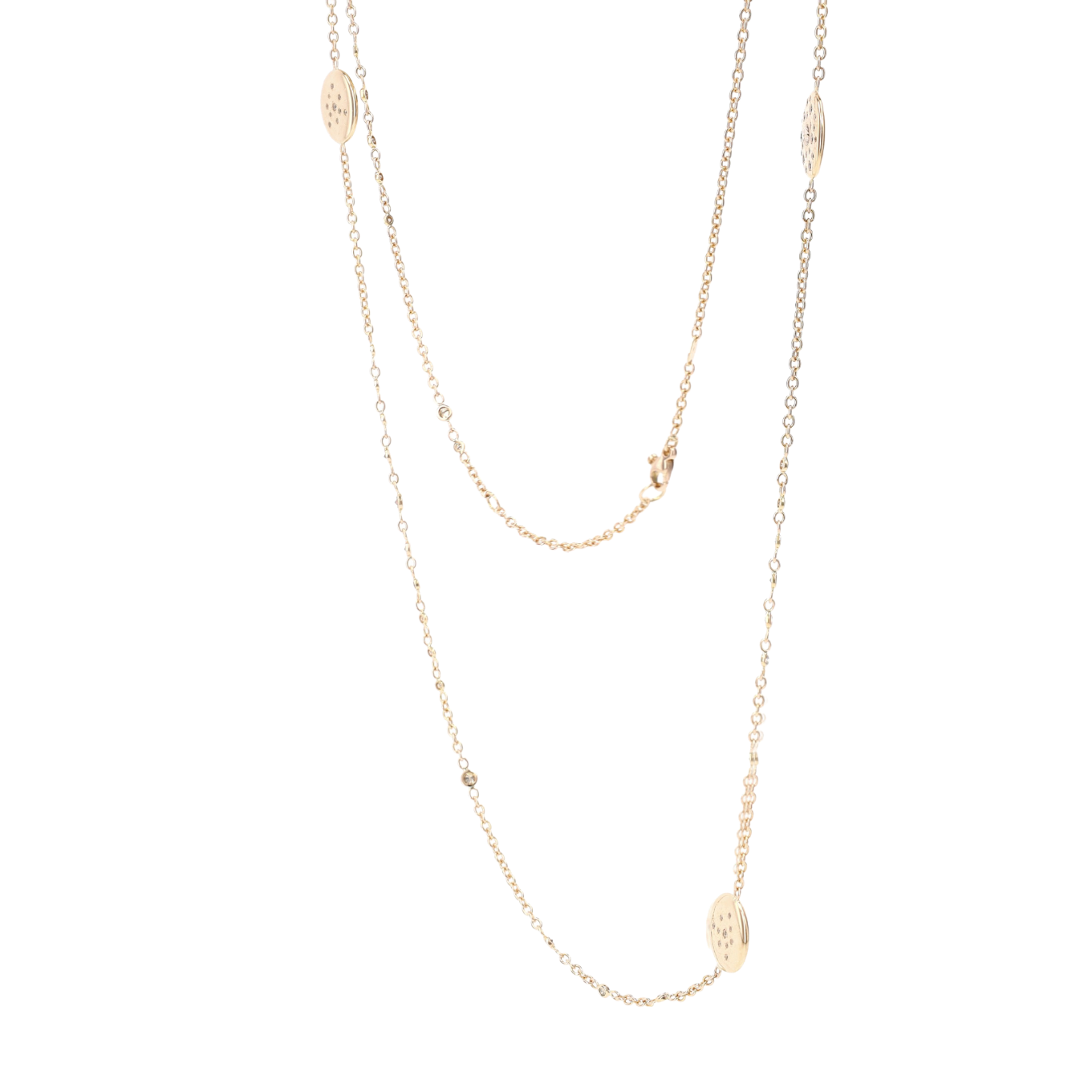 PARURE_SAUTOIR_ET_BOUCLES_D'OREILLES_ASYMETRIQUES_DIAMANTS_1.20_CT image